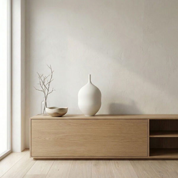 202-2 Unikas Quartz #202 – Jarrón Escultórico Blanco (32cm)