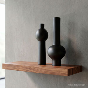 Jarrones decorativos negros geométricos en gres — Black X2 #224