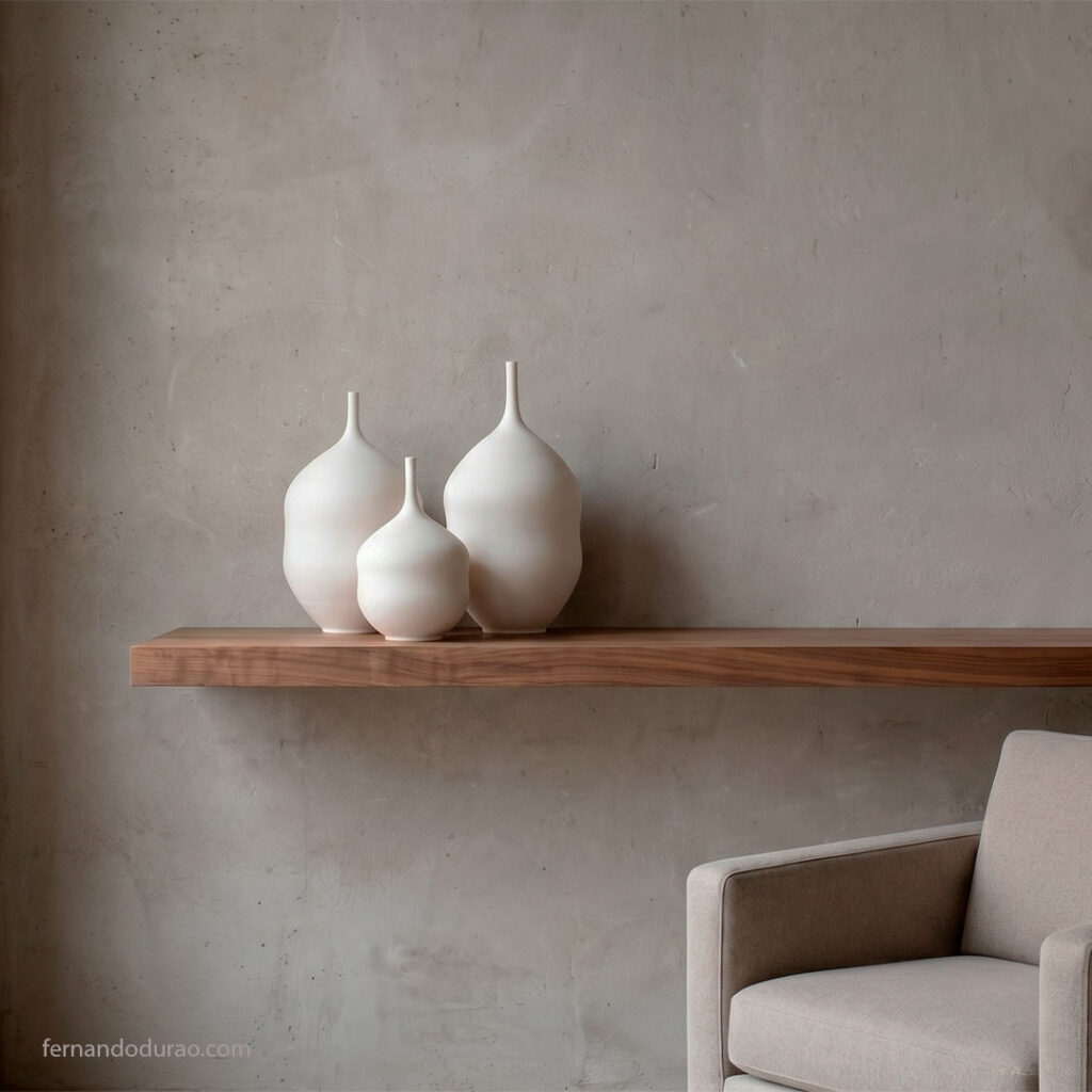 "jarrones decorativos gres textura cuarzo colección Quartz Fernando Durao"