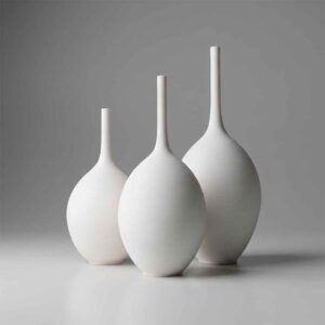 Jarrones blancos para sala cerámica artesanal gres — Quartz X3 #263